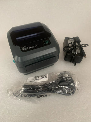 Zebra GK420d Thermal Label Printer with Power Supply USB Cable 4x6" Labels 782N